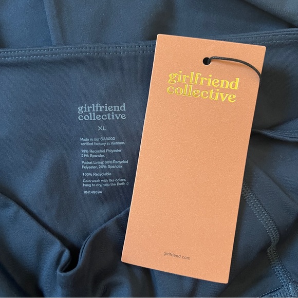Girlfriend Collective Navy Blue High-Waisted Compressive Pocket Legging XL NWT - Picture 5 of 6